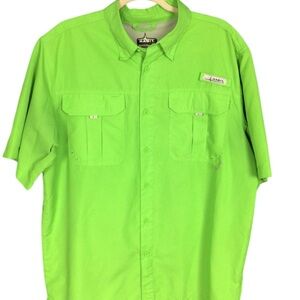 Habit Men's Green Short Sleeve Shirt Large Back Vented Fishing Hiking